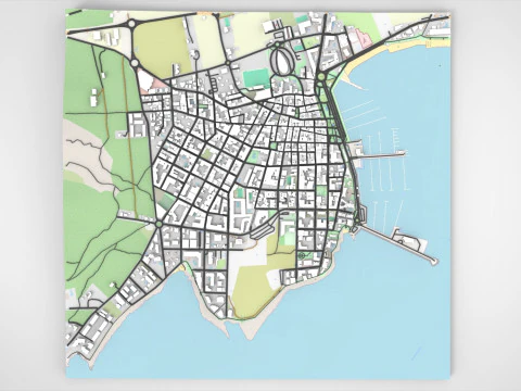 Paesaggio urbano Sant Antoni de Portmany Ibiza Isole Baleari Spagna Modello 3D