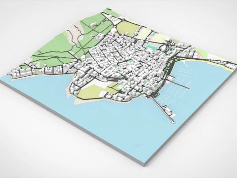 Paesaggio urbano Sant Antoni de Portmany Ibiza Isole Baleari Spagna Modello 3D