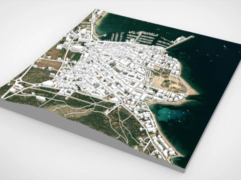 Paesaggio urbano Sant Antoni de Portmany Ibiza Isole Baleari Spagna Modello 3D