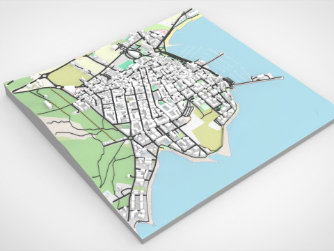 Cityscape Sant Antoni de Portmany Ibiza Balearic Islands Spain 3D Model