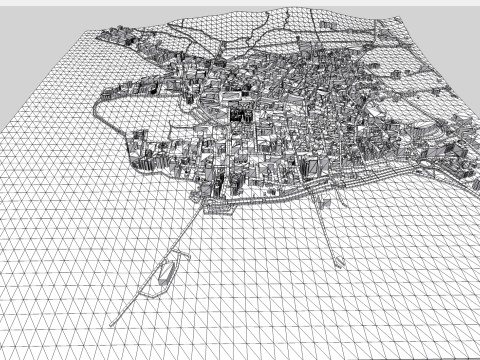 Cityscape Sant Antoni de Portmany Ibiza Balearic Islands Spain 3D Model