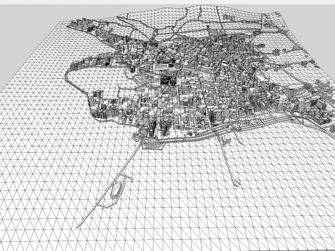 Paesaggio urbano Sant Antoni de Portmany Ibiza Isole Baleari Spagna Modello 3D