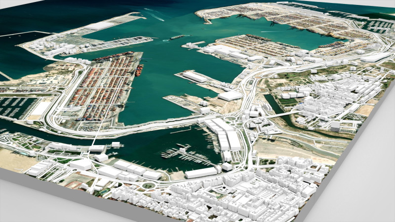 The Port of Valencia Spain 3Dモデル .c4d .max .obj .3ds .fbx .stl .blend