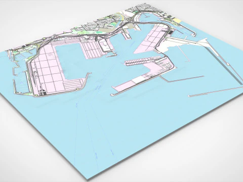 The Port of Valencia Spain 3D Model