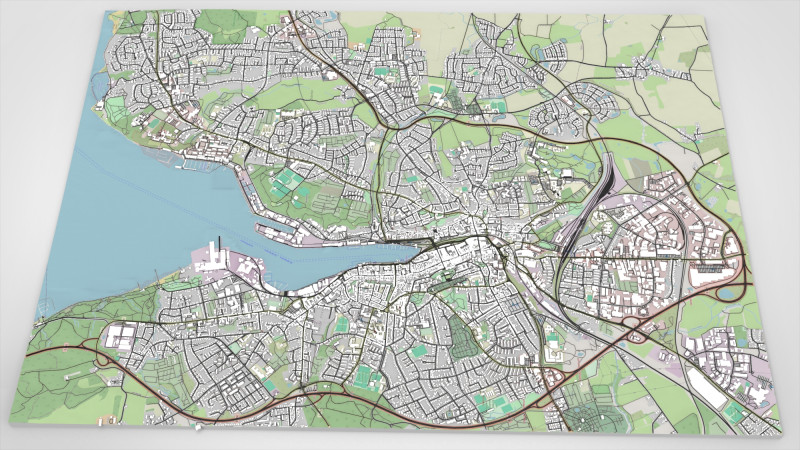 Cityscape Flensburg Germany 3D Model .c4d .max .obj .3ds .fbx .stl .blend
