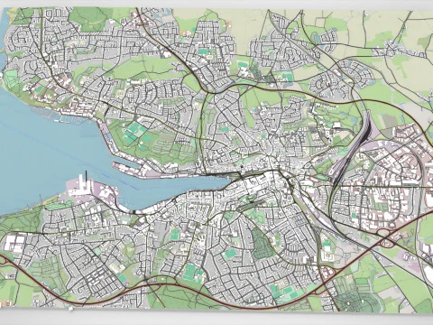 Paysage urbain Flensburg Allemagne Modèle 3D