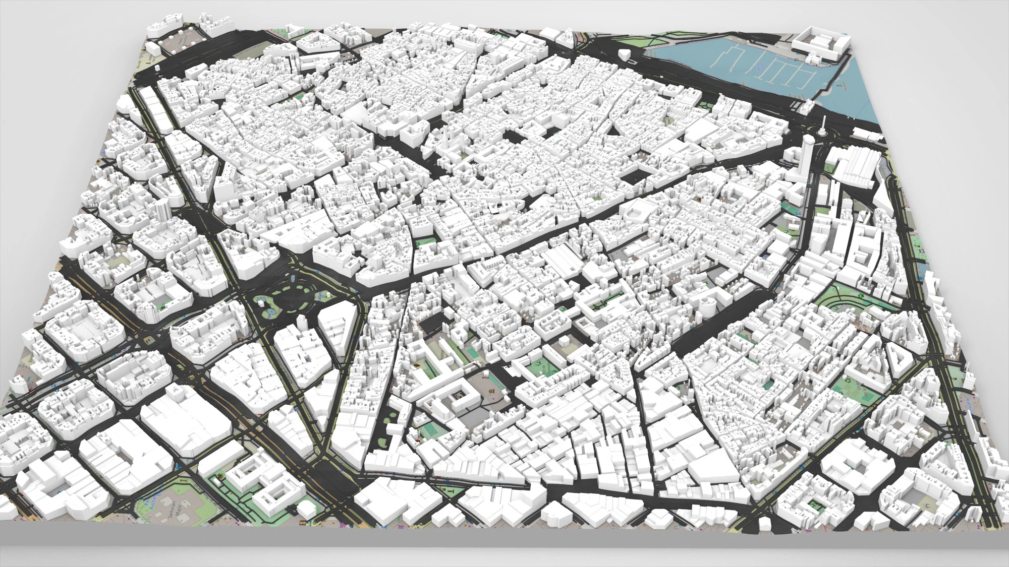Cityscape Barcelona Catalonia Spain 3D Model .c4d .max .obj .3ds .fbx .stl .blend 