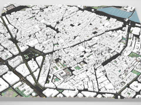 都市景観バルセロナ カタルーニャ スペイン 3Dモデル