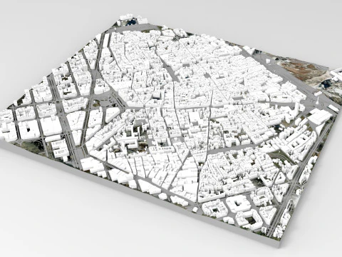 Cityscape Barcelona Catalonia Spain 3D Model