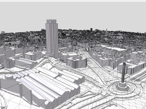 Cityscape Barcelona Catalonia Spain 3D Model