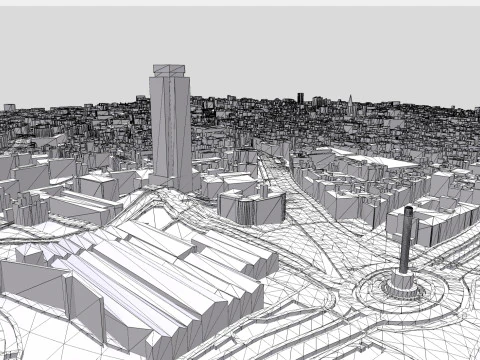 Cityscape Barcelona Catalonia Spain 3D Model