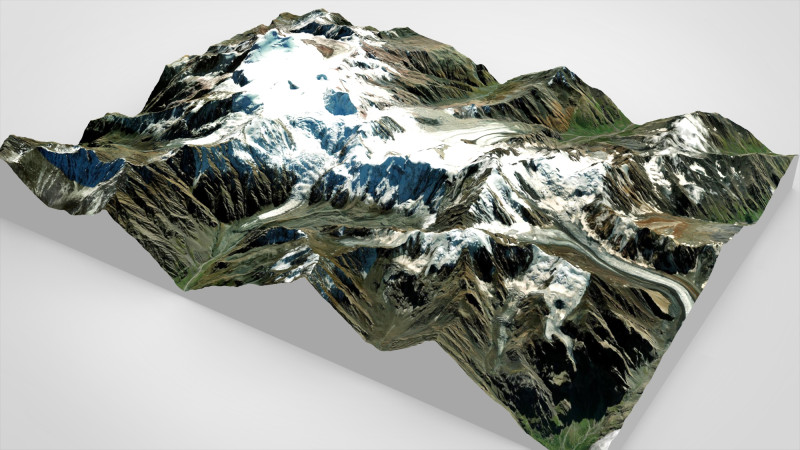 Mountain landscape Kazbek Caucasus 3D Модель .c4d .max .obj .3ds .fbx .stl .blend