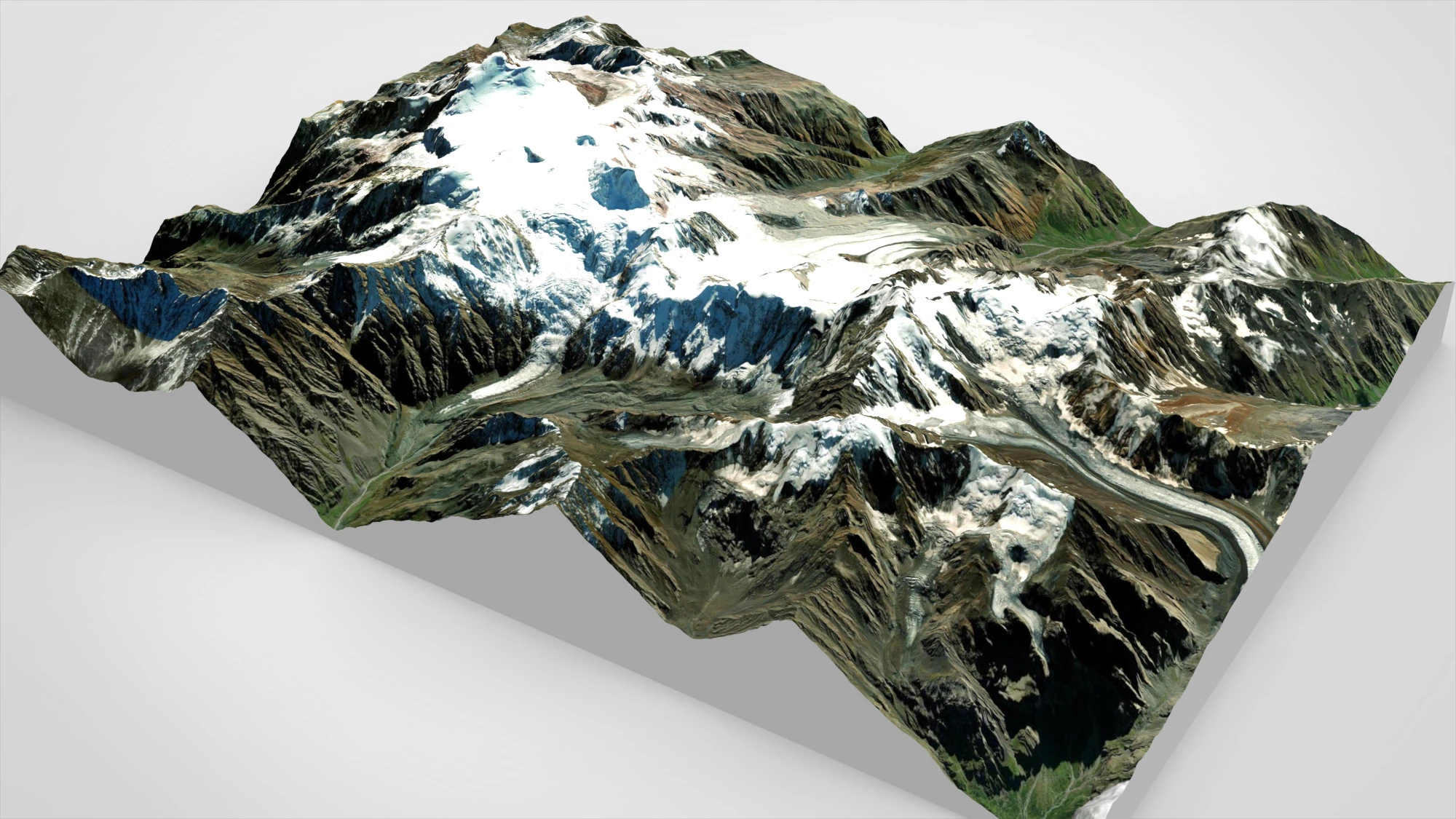 Mountain landscape Kazbek Caucasus 3D Model .c4d .max .obj .3ds .fbx .stl .blend