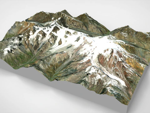 Mountain landscape Kazbek Caucasus 3D Model
