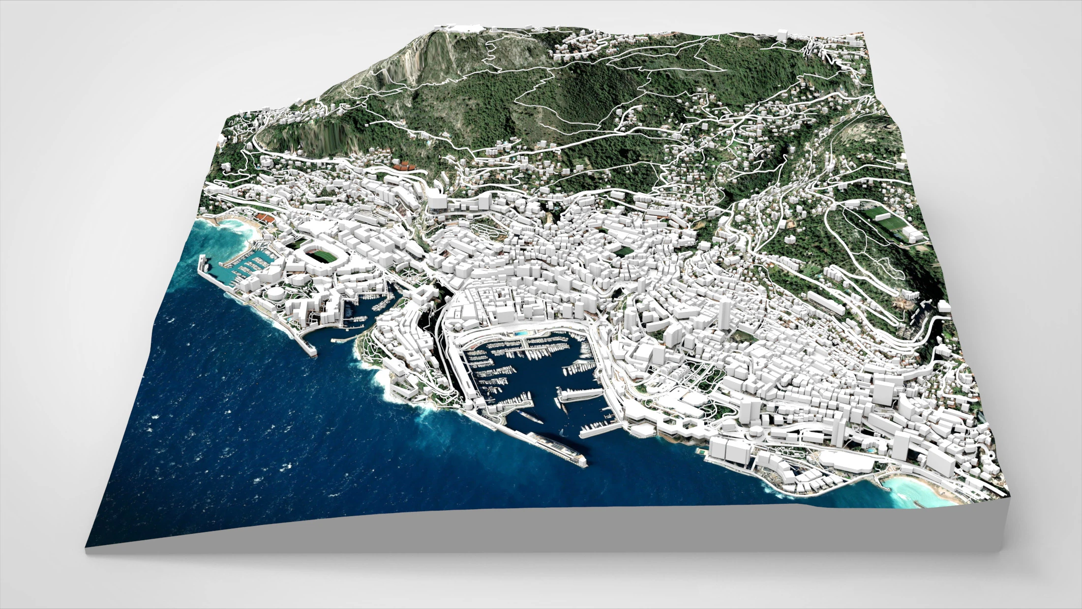 Cityscape Monaco 3D Model .c4d .max .obj .3ds .fbx .stl .blend 