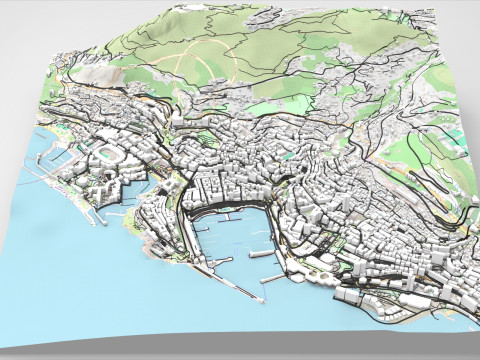 Cityscape Monaco 3D Модель