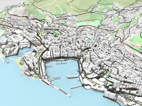 Cityscape Monaco 3D Модель
