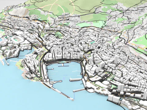 Cityscape Monaco 3D Model