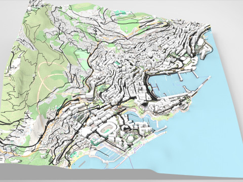 Cityscape Monaco 3D Модель