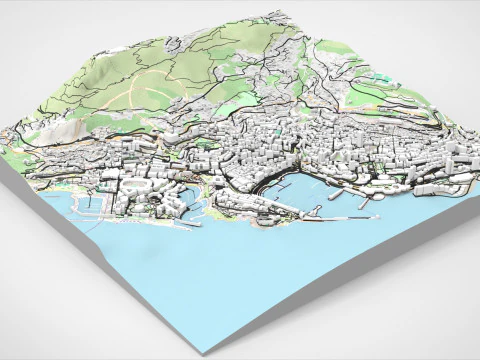 Cityscape Monaco 3D Model