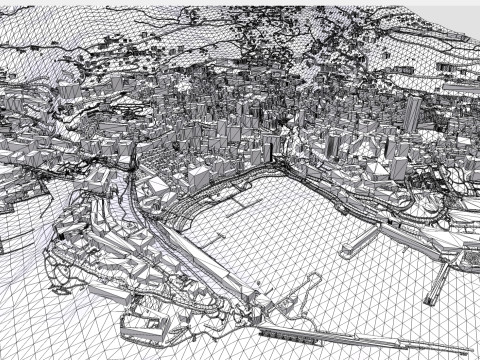 Cityscape Monaco 3D Модель