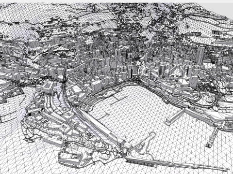 Cityscape Monaco 3D Model