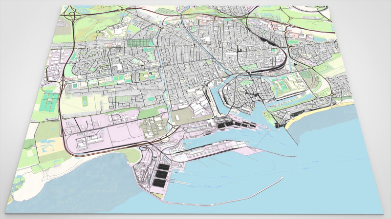 Cityscape Calais France 3D Model .c4d .max .obj .3ds .fbx .stl .blend