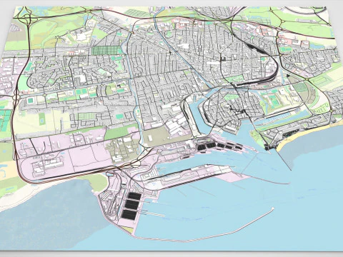Paysage urbain Calais France Modèle 3D
