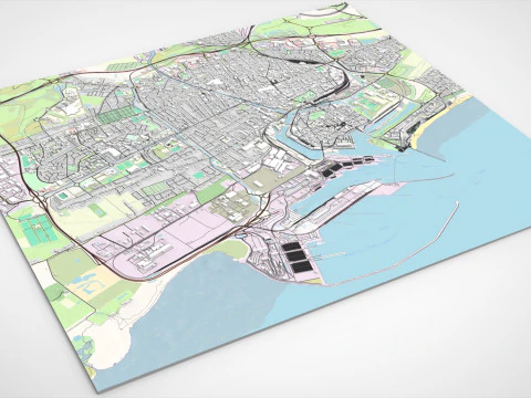 Cityscape Calais France 3D Model