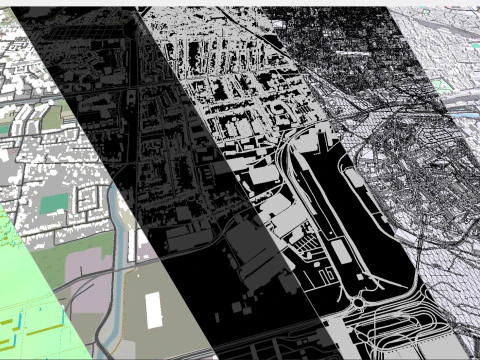 Cityscape Calais France 3D Model