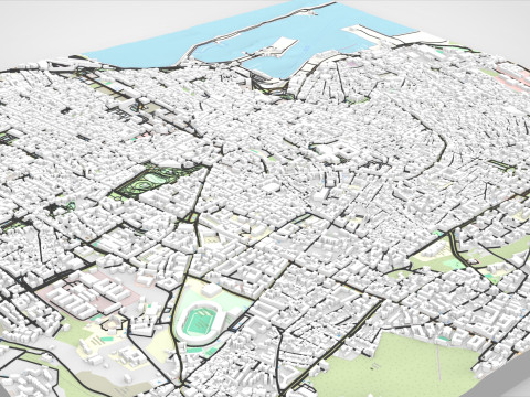 Cityscape Catania Sicily Italy 3D Model