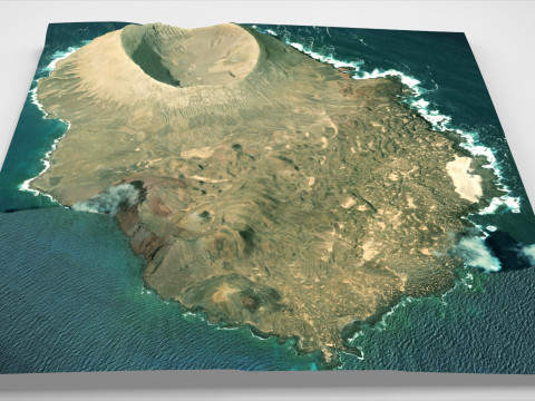 Island Alegranza Canary Islands Spain 3D मॉडल