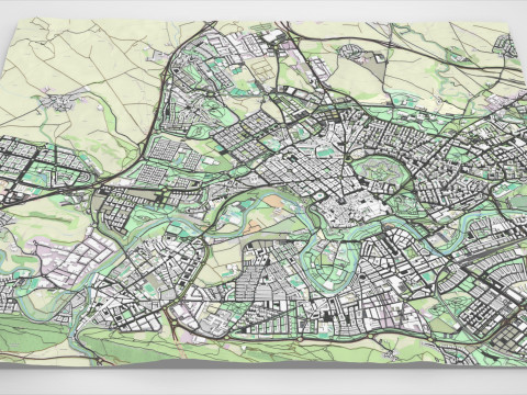 Cityscape Pamplona Spain 3D Model