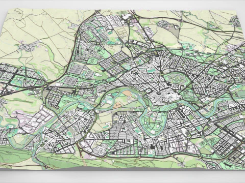 Paysage urbain Pampelune Espagne Modèle 3D