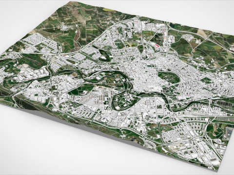Cityscape Pamplona Spain 3D Model