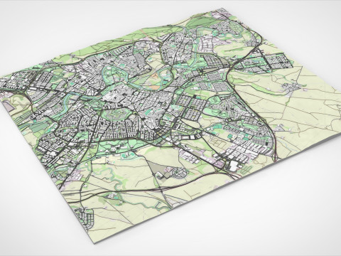 Cityscape Pamplona Spain 3D Model
