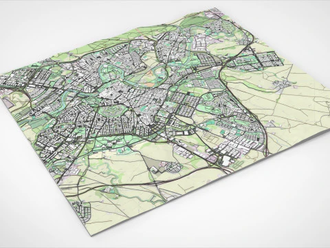 Cityscape Pamplona Spain 3D Model