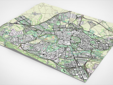 Cityscape Pamplona Spain 3D Model