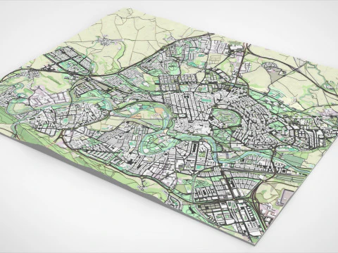 Cityscape Pamplona Spain 3D Model