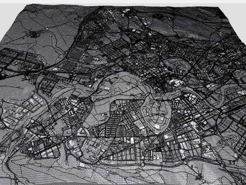 Cityscape Pamplona Spain 3D Model