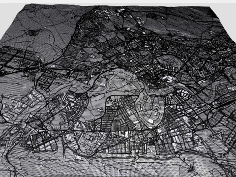 Cityscape Pamplona Spain 3D Model