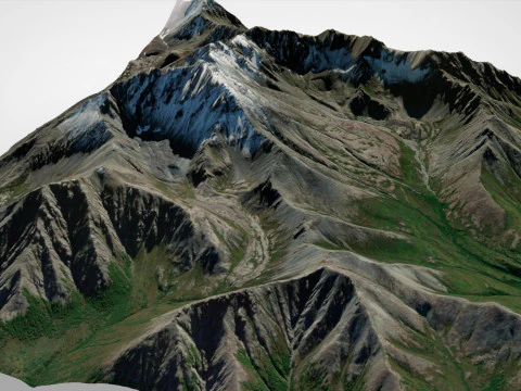 Mountain landscape Matanuska Peak Alaska USA 3D Model