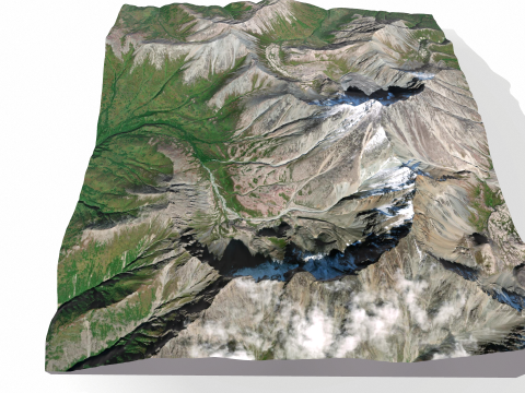 Mountain landscape Matanuska Peak Alaska USA 3D मॉडल