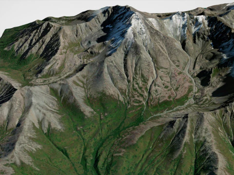 Mountain landscape Matanuska Peak Alaska USA 3D Model