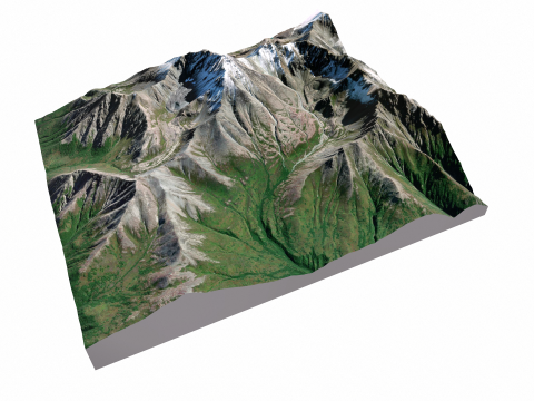 Mountain landscape Matanuska Peak Alaska USA 3D मॉडल
