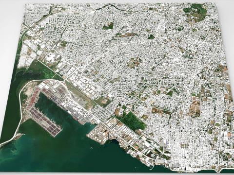 Cityscape Kingston Jamaica 3D Model