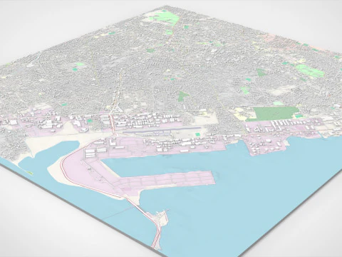 Cityscape Kingston Jamaica 3D Model
