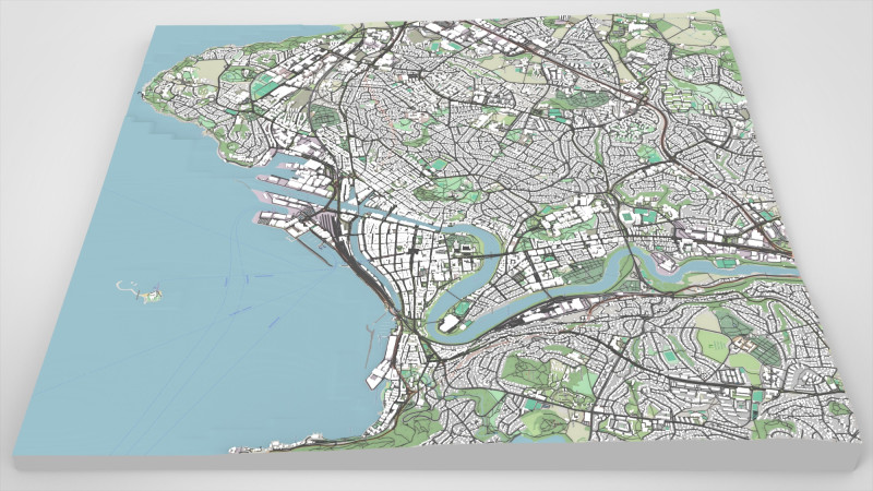 Cityscape Trondheim Norway 3D 模型 .c4d .max .obj .3ds .fbx .stl .blend 