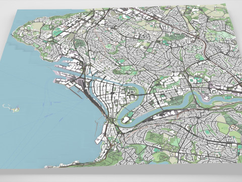 Cityscape Trondheim Norway Model 3D