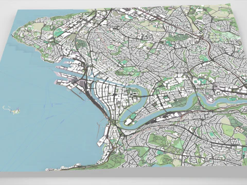 Paysage urbain Trondheim Norv&egrave;ge Modèle 3D